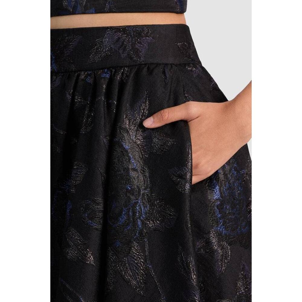 Alice + Olivia Nilda Voluminous Midi Skirt in Black 2 - Picture 4 of 7